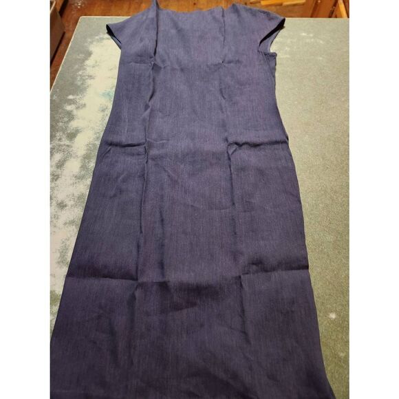 MM Lafleur The Marilyn Dress - Stretch Linen blue sz 2 - Picture 3 of 6